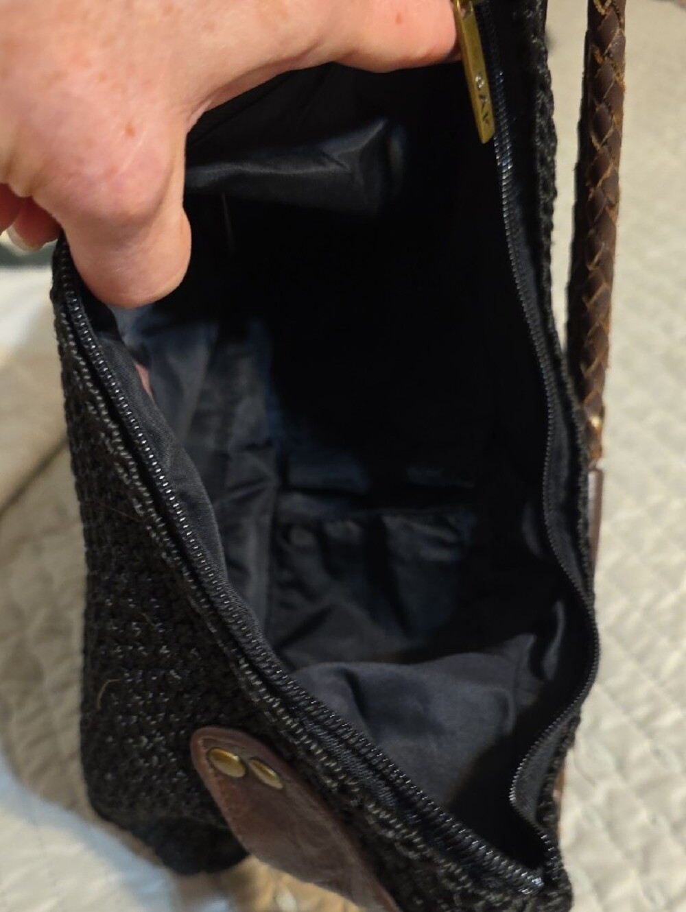 The SAK, Black Crochet Daisy Accent Shoulder Bag - Picture 3 of 9